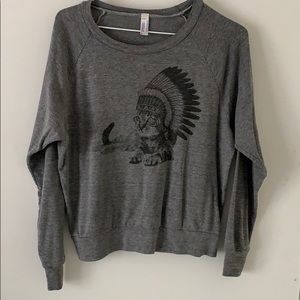 Native American cat print sweatshirt